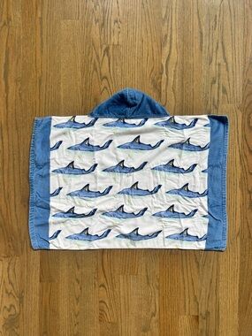 Pottery Barn Kids Hooded Towel with Blue Shark Print